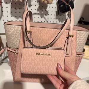 Michael Kors Blush Pink Tote and Wallet Set